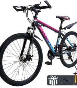 ARTUDATECH 24/26/27.5 Inch Mountain Bike. 24 Speeds. V/Disc Brakes. High-Carbon Steel Frame - Trailblazer