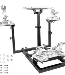 Marada Flight Simulator and Racing Wheel Stand. Adjustable. Carbon Steel - Fits Thrustmaster HOTAS Warthog