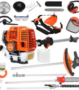 Gas Weed Eater 52cc 2-Stroke Multi-Function Brush Cutter. Orange