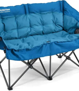 Double-Person Padded Folding Camping Loveseat Chair. 21in D x 30in W x 36in H. 800 LB Capacity