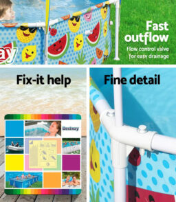 Bestway Kids Above Ground Pool With UPF 40+ Canopy. 244x51cm Steel Frame