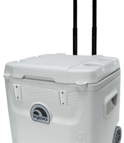 Igloo 52 QT 5-Day Marine Ice Chest Cooler With Wheels. White