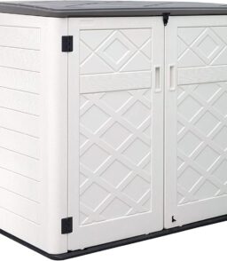 KINYING Horizontal Outdoor Storage Box. 48 Cu.ft. 53.2 in W x 34.3 in D x 47.1 in H