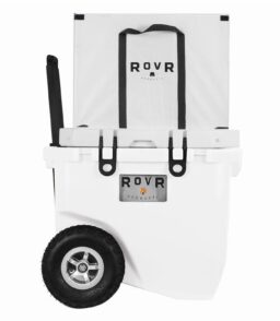 RovR RollR 45-Qt Wheeled Cooler With Handle And Collapsible LandR Bin - Powder - 45PROLLRWB