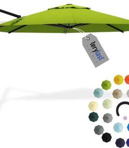 Midtown Umbrellas 10 Ft Outdoor Cantilever Patio Umbrella With Terylast Fabric - Rotate Tilt 360 Degree Offset Umbrella