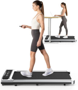 Bigzzia Walking Pad Treadmill. 2.5HP Brushless Motor. Silver