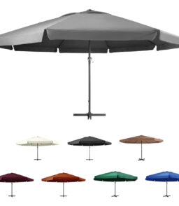 vidaXL Garden Parasol. Azure Blue Polyester With PA Coating. 196.9in x 118.1in