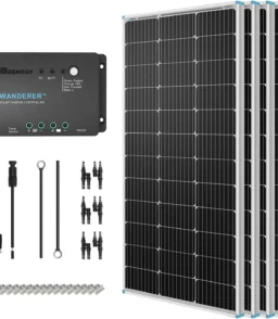400 Watt 12 Volt Premium 4 Pcs 100W Panel+40A MPPT Charge Controller+ Bluetooth Module Fuse+ Mounting Z Brackets+Adaptor Kit +Tray Cables Set. 400W. Grid 12V Solar Power System