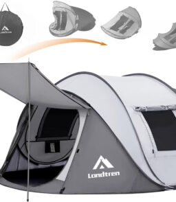 4 Person Pop-Up Camping Tent. Waterproof. 2 Doors. Automatic Setup