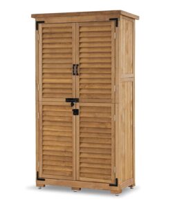 MCombo Tall Garden Wood Storage Shed. Brown - 1.52 x 2.85 ft