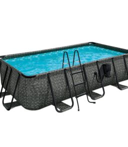 Funsicle Open Box Rectangular Above Ground Swimming Pool 13 ft x 7 ft x 39 in Gray - Dark Herringbone