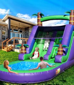 Commercial Grade Adult Water Slide With Pool. Full PVC. 21x9x12ft. 750w Blower