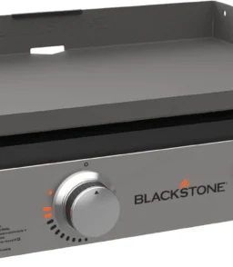 1813 Original 22 Tabletop Griddle with Hood and Stainless Steel Front Plate. Powder Coated Steel. Black