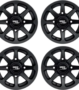 RT102 15in Wheels 15x7 4x137. 4+3 Offset. ATV UTV SxS Rims. Compatible with Can Am Commander Max Defender Max Pro Maverick X3 Maverick Trail. 4/137 Matte Black. Set of 4