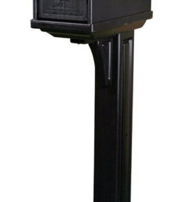 Rubbermaid Mailbox And Post Combo 49.88in X 10.13in X 20.75in Polyethylene Black