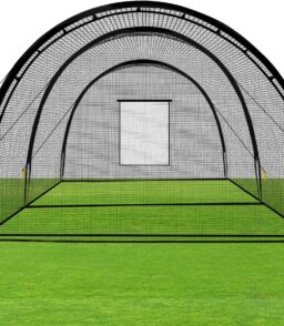 ZivPlay Baseball Batting Cage With Pitching Machine Hole And Detachable Door. 22 x 12 x 8 Feet - Baseball Batting Cage