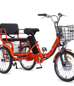 NOMIGO Folding Electric Tricycle for Adults. 3 Wheel. 350W. 48V13AH Lithium Battery. Orange