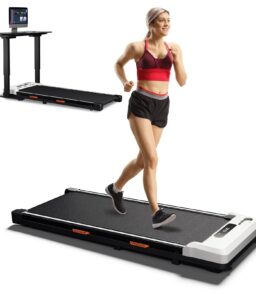 CoolHut 2 in 1 Under Desk Walking Treadmill. 2.5Hp. 300lb. 40 x 17 Inches. White