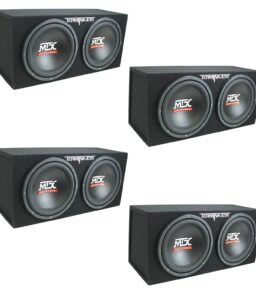 MTX Dual Loaded Subwoofer Enclosure. 12-Inch. 1200-Watt. 4 Pack - TNE212D