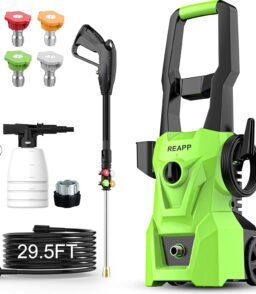 Electric Pressure Washer. 2400 Pounds/Square Inch. 2.4 Gallons/Minute. Green